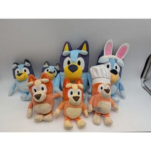 Bluey Bingo Dog Plush Lot Moose Sounds Lot of 7 Stuffed Animal Toy